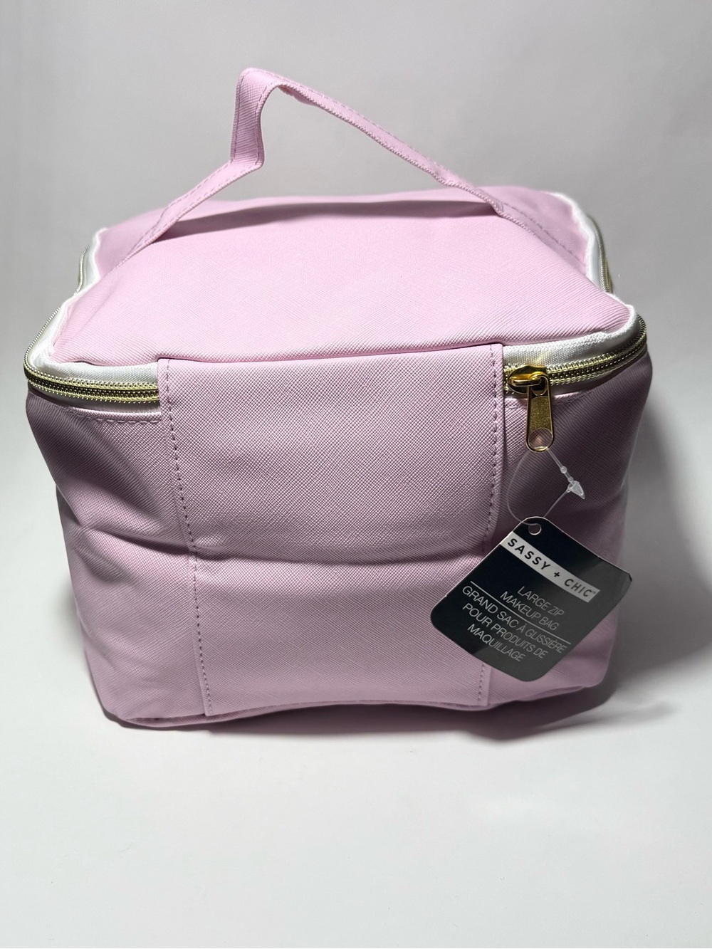 Sassy + Chic Large Pink Makeup Bag Travel Toiletry Organizer Case NWT 8x6x5 in - Picture 7 of 13